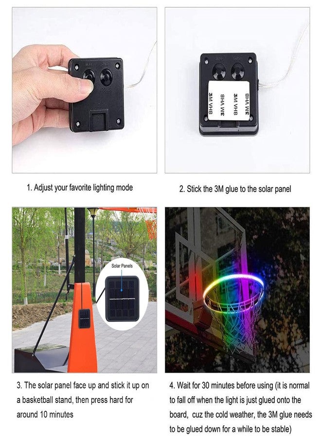 Gute LED Basketball Hoop Lights,Remote Control Basketball Rim Led Light,8 Models Solar Light,Glow-in-Dark,Waterproof,Super Bright String,Ideal for Kids,Adults Playing at Night Outdoors Indoors - Image 5