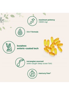 Micro Ingredients Omega 3-6-9, Lemon Flavor, 3600mg, 300 Softgels  - Image 3
