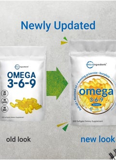 Micro Ingredients Omega 3-6-9, Lemon Flavor, 3600mg, 300 Softgels  - Image 4