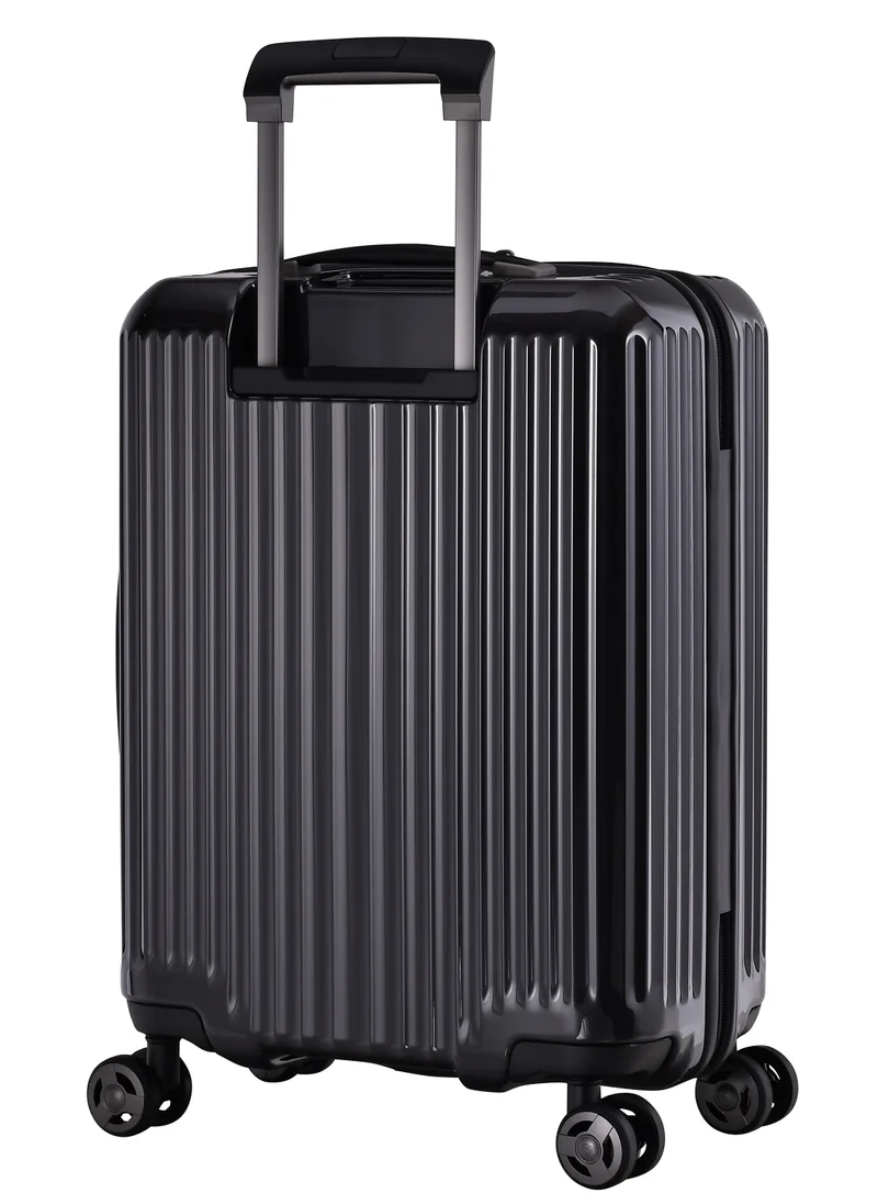 إيمينينت Hard Shell Travel Bag Alfred Front Loading Business Carry On Luggage trolley with Built in 2 sided TSA Compatible Combination Lock and USB Port KK50M Dark Grey