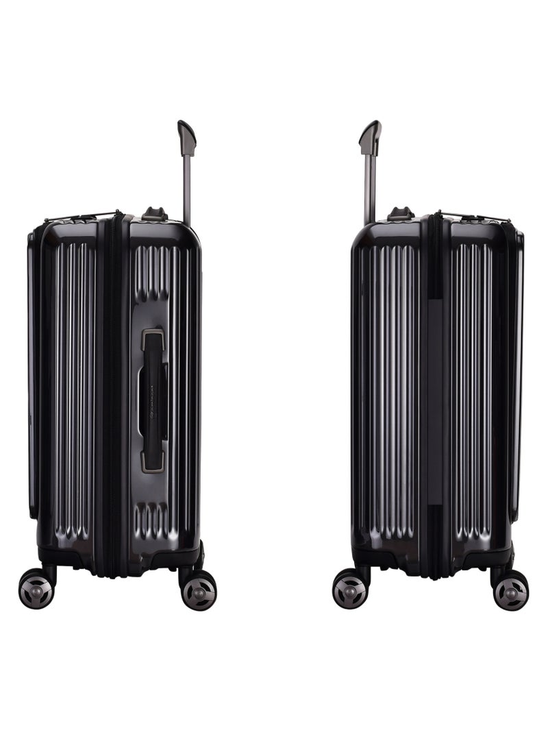 eminent حقيبة سفر بهيكل صلب من ألفريد، تحميل أمامي، عربة أمتعة للأعمال مزودة بقفل مدمج متوافق مع إدارة أمن المواصلات الأمريكية (TSA) ومنفذ USB KK50M، رمادي داكن - Image 3