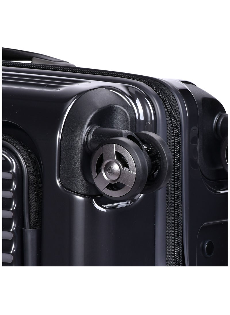 eminent - Hard Shell Travel Bag Alfred Front Loading Business Carry On Luggage trolley with Built in 2 sided TSA Compatible Combination Lock and USB Port KK50M Dark Grey - Image 1