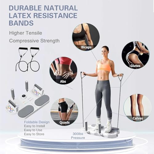 DASNDAS Vibration Plate Exercise Machine | Lymphatic Drainage Machine for Weight Loss & Muscle Recovery | 99 Speed Levels, 5 Auto Modes & Bluetooth Speaker | Remote & Resistance Bands - Image 4