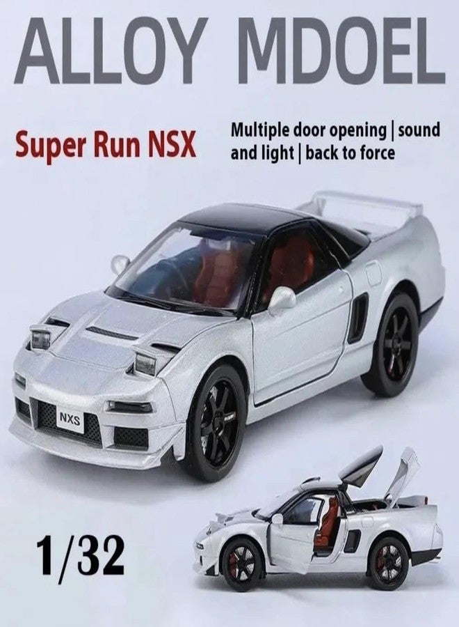 FEXXA Toy Car Compatible for 1:32 HO NDA NSX Evolution Model, Pull Back Diecast Collectible Car with Sounds ＆ Lights for Kids Boys Girls and Adults, Gift (Silver) - Image 2