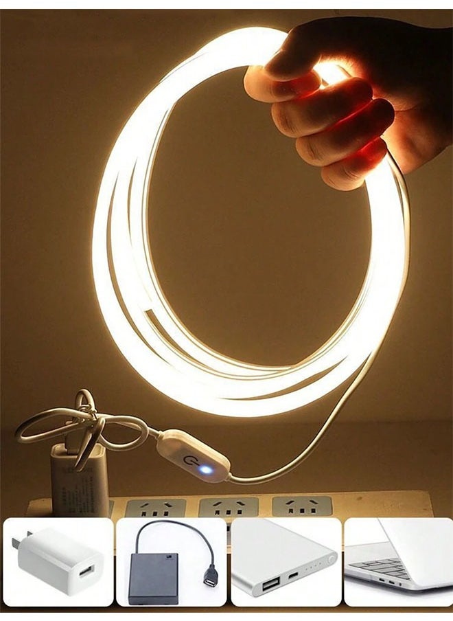 Generic - 4M Led Neon Touch Light Strip, Flexible Dimmable USB Backlight Strip for Live Streaming and Bathroom Mirror Lighting - Image 1