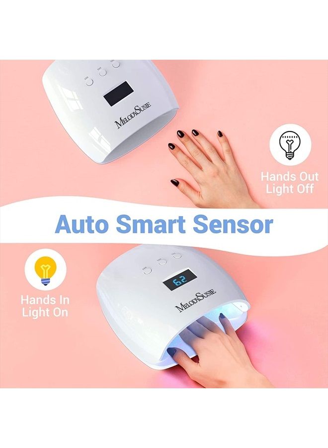 Melodysusie UV LED Nail Lamp True 54W Professional Dryer for Gel Polish Curing with 3 Timer Setting, Automatic Sensor, LCD Display, Detachable Tray Art Tools Accessories - Image 3