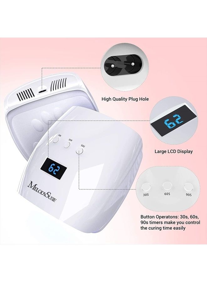 Melodysusie UV LED Nail Lamp True 54W Professional Dryer for Gel Polish Curing with 3 Timer Setting, Automatic Sensor, LCD Display, Detachable Tray Art Tools Accessories - Image 5