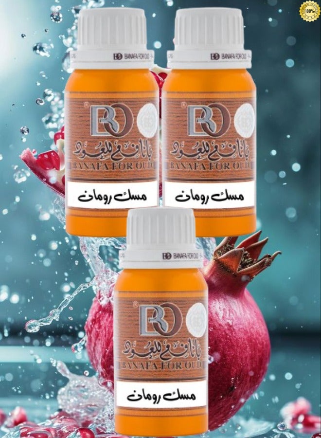 Banafa 3 Pieces Musk Romman Perfume Oil 100 Grams - Image 1