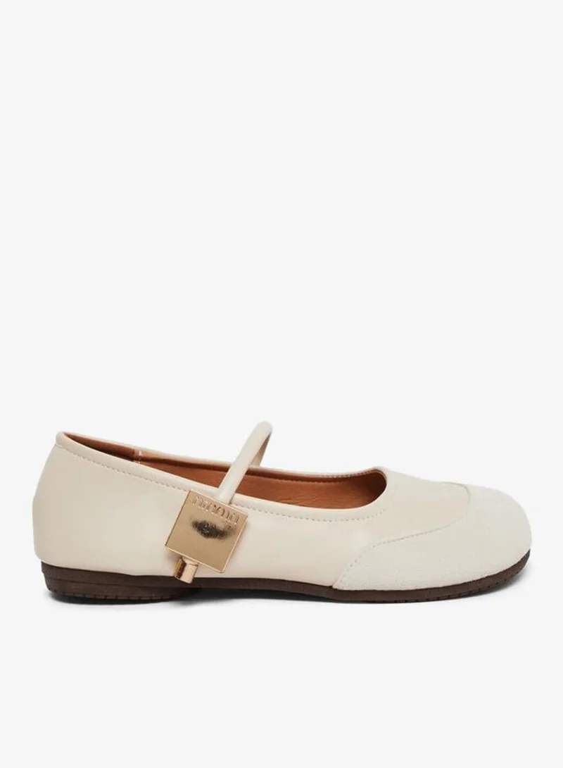 Take Two Take Two Round Toe Metal Buckle Strap Flat Shoes