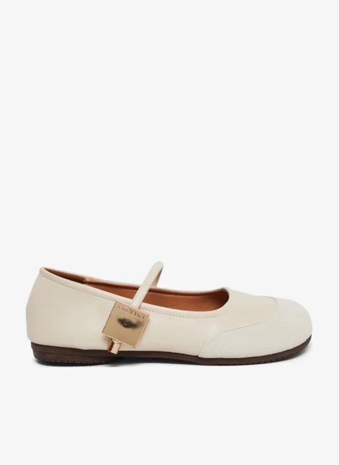 Take Two Take Two Round Toe Metal Buckle Strap Flat Shoes