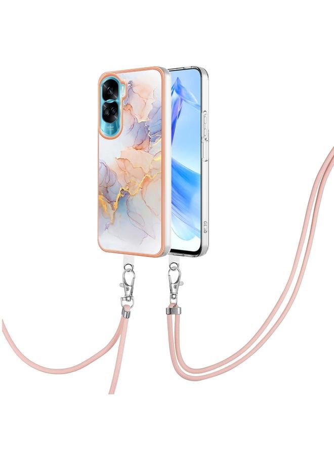 اس-توب جراب لهاتف Honor 90 Lite 5G مطلي بالكهرباء IMD TPU مع حبل - Image 1