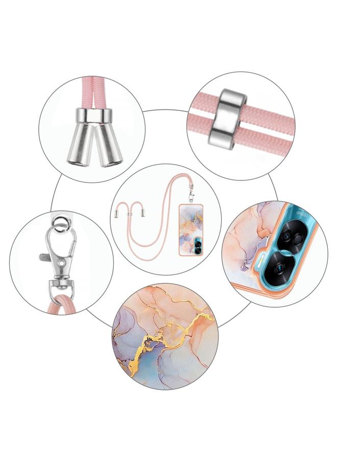 اس-توب جراب لهاتف Honor 90 Lite 5G مطلي بالكهرباء IMD TPU مع حبل - Image 4