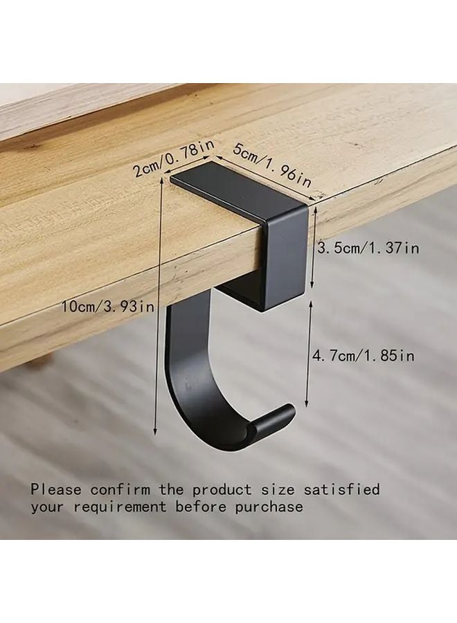 3 قطع خطافات حقيبة ظهر سوداء من 5 كلمات بدون غراء قابلة للإزالة مثبتة على جانب المكتب - Image 4