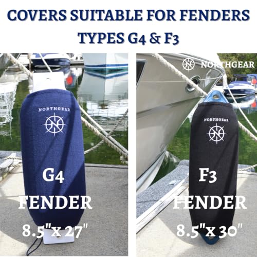 NORTHGEAR Boat Fender Covers 8"x23" Boat Bumper Cover Protects Against UV Damage and from Hull Rub Marks on Boat; Hard-Working, Durable Polyester Withstands Harsh Marine Environment, Navy Blue - Image 4