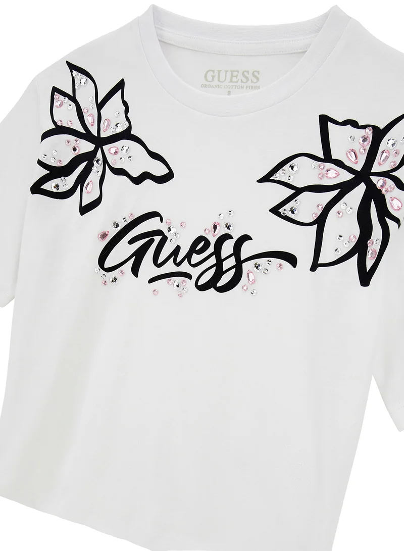 GUESS Kids Graphic Crew Neck T-Shirt