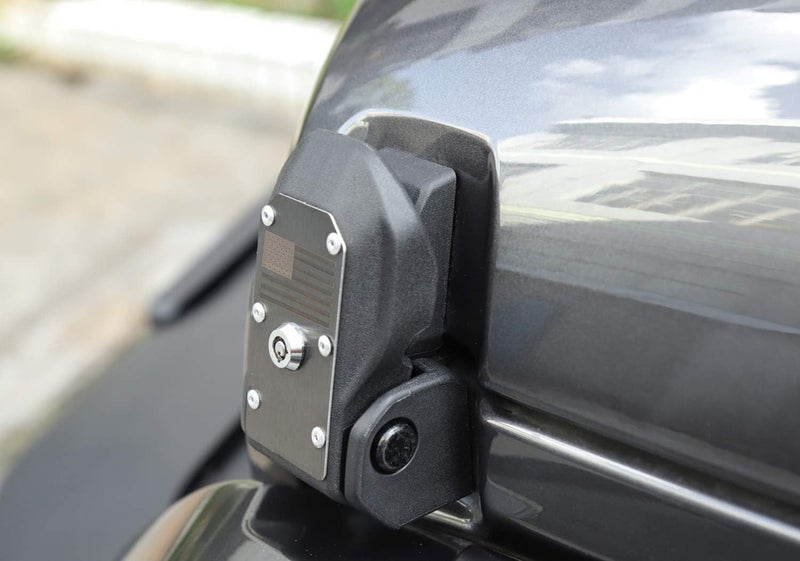 YOCTM Hood Catch Latches For 2018-2021 2022 Jeep Wrangler JL JLU 4XE Rubicon Sahara Sport Gladiator JT Hood Locking Catch Kit With Key Anti-theft (American Flag) - Image 4