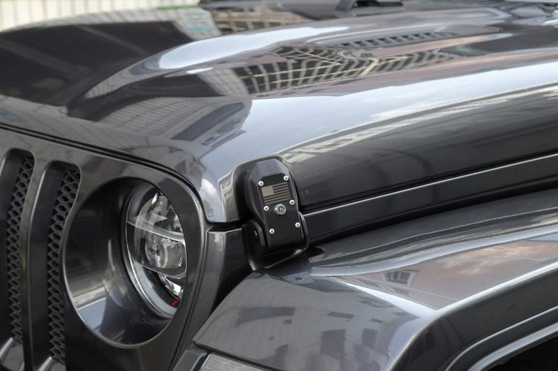 YOCTM Hood Catch Latches For 2018-2021 2022 Jeep Wrangler JL JLU 4XE Rubicon Sahara Sport Gladiator JT Hood Locking Catch Kit With Key Anti-theft (American Flag) - Image 5