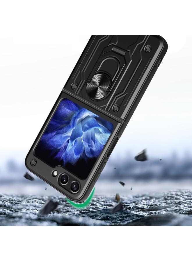 اس-توب جراب لهاتف Samsung Galaxy Z Flip6 مزود بحامل مغناطيسي من مادة TPU+PC - Image 4