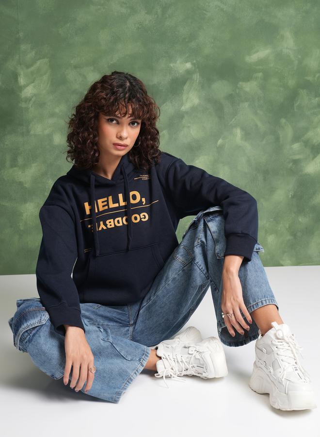 Tokyo Talkies Slogan Print Regular Fit Hoodie by Styli  - Image 2