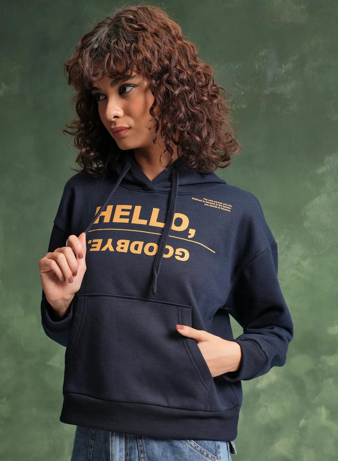 Tokyo Talkies Slogan Print Regular Fit Hoodie by Styli  - Image 4