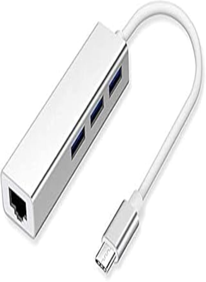 OR Type C Hub 3-Port USB 3.0 Portable Data Ethernet Adapter -100 Mbps