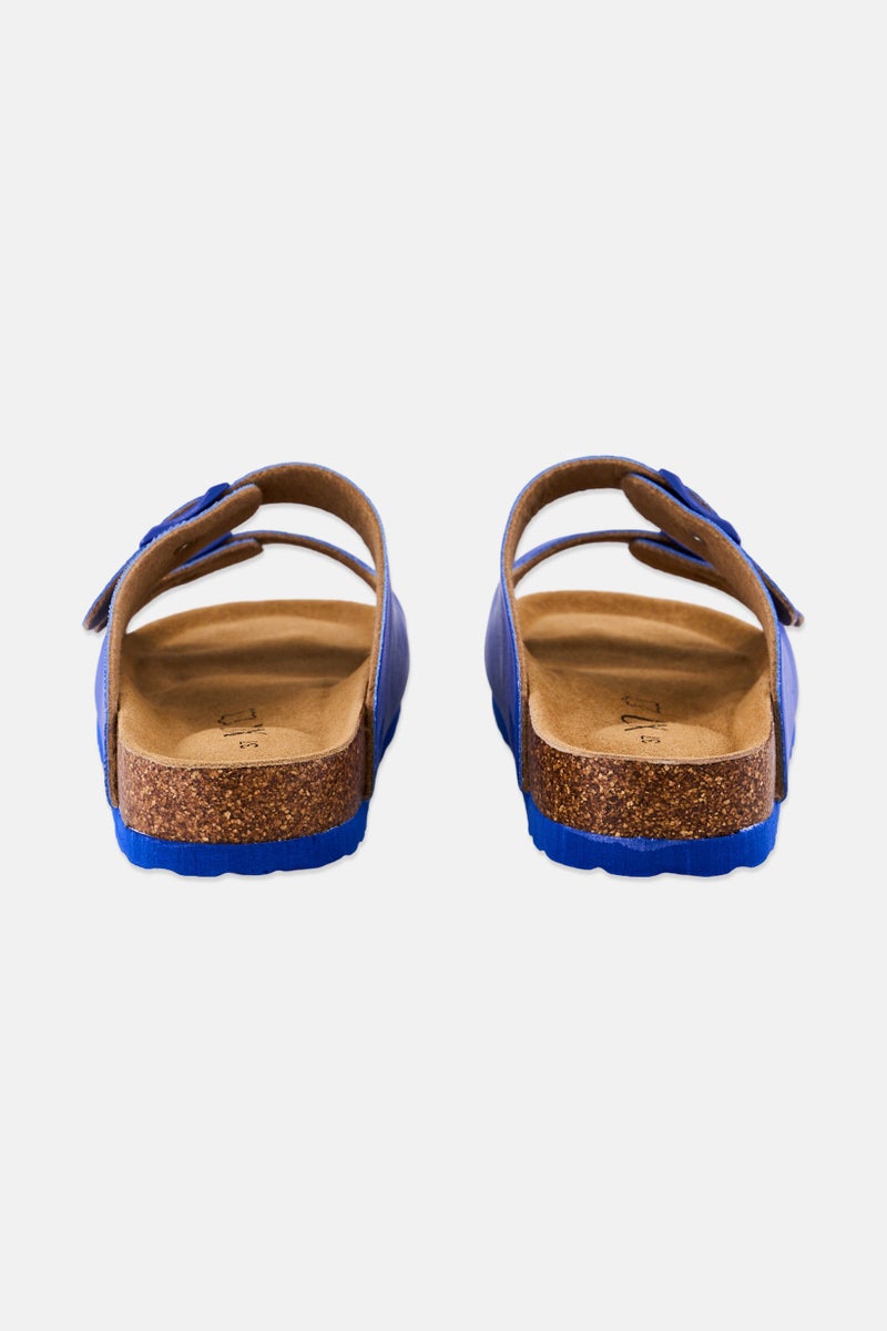 XOXO Women Slip On Cork Sandals, Ultra Blue - Image 2