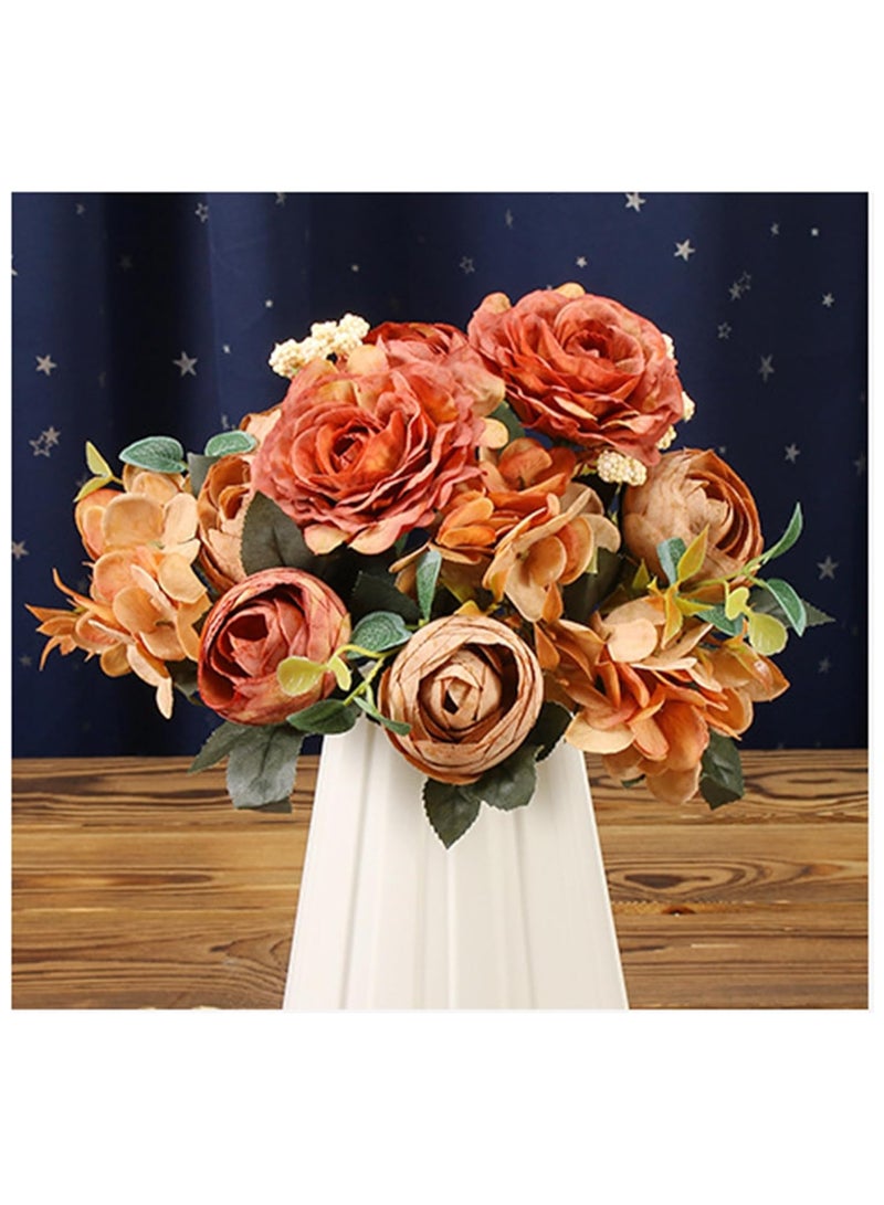 NANAO AE018-6 1-Pack Fake Bouquet Artificial Hydrangea Rose Peony Flowers,Indoor Outdoor Living Room Table Desk Decoration Arrangement Bouquet,29cm(11.4") - Image 4