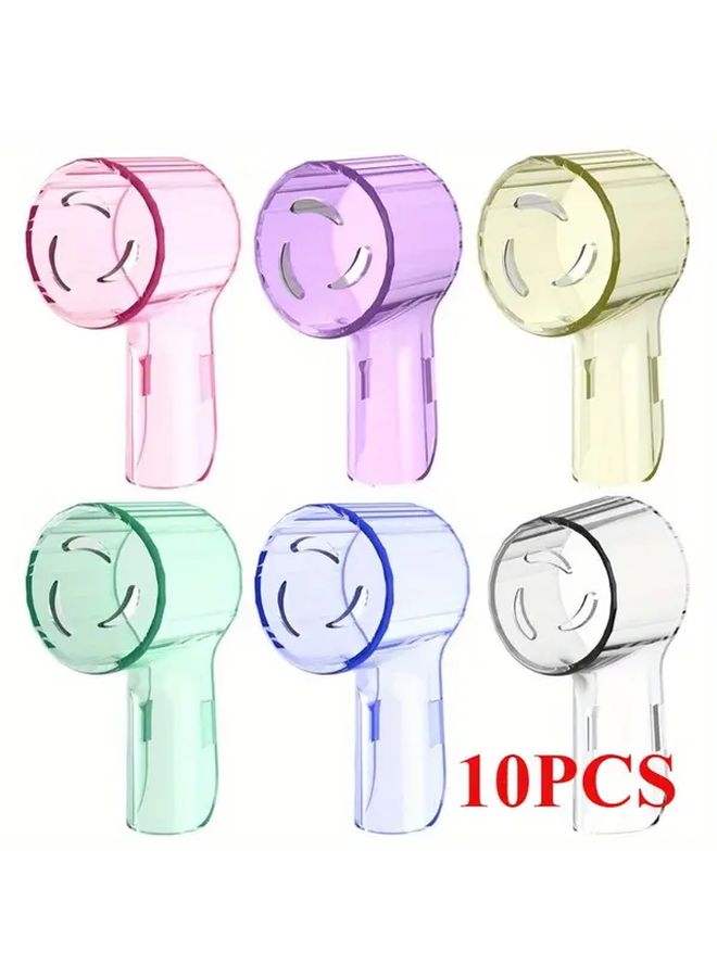 Mixed 10pcs Electric Toothbrush Head Covers Washable Reusable Portable Protector - Image 1