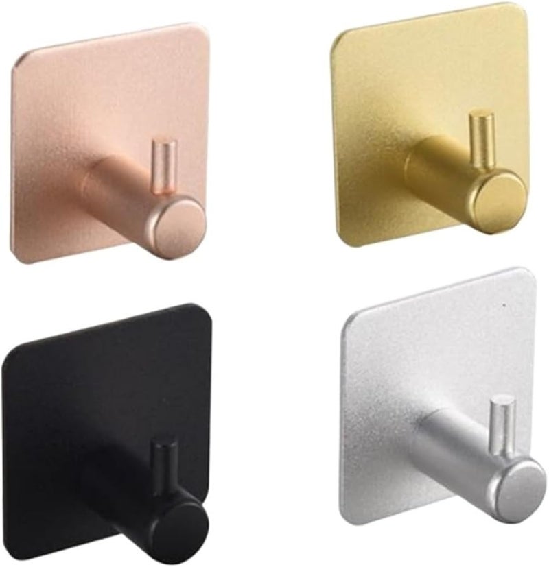 Adhesive Wall Hooks 2pcs Towel Coat Rack Bathroom Kitchen Shelf Organizer - Image 4