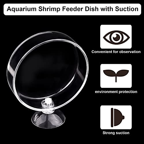 WEAVERBIRD 60mm Aquarium Shrimp Feeder Dish with Suction Glass Fish Tank Feeding Bowls Round Clear Dishes Tray - Image 5