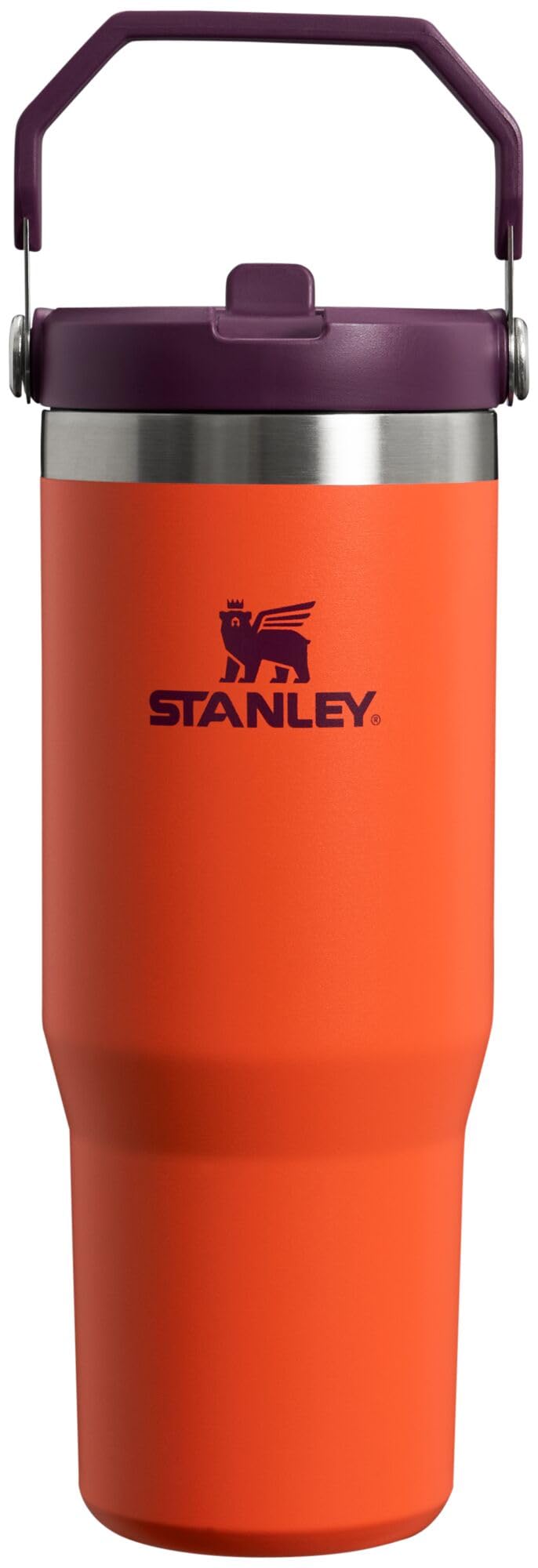 Stanley IceFlow Flip Straw Tumbler with Handle 30 oz | Twist On Lid and Flip Up Straw | Leak Resistant Water Bottle | Insulated Stainless Steel |BPA-Free | Tigerlily Plum - Image 1