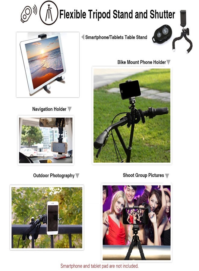 APEXEL APL-T18XBZJ5 Telephoto 4 in 1 Cellphone Lens Universal Kit 18X Mobile Phone Telephoto Lens 198° Fisheye Lens 0.63X Wide Angle 15X Macro Lens with Remote Shutter Mini Tripod Phone Holder for iPhone Samsung Huawei Xiaomi Most  Smartphones - Image 3