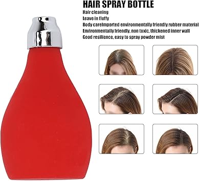 Jadeshay Red Silicone ABS Powder Dispenser Refillable Spray Bottle for Hair Salon Home Use - Image 3