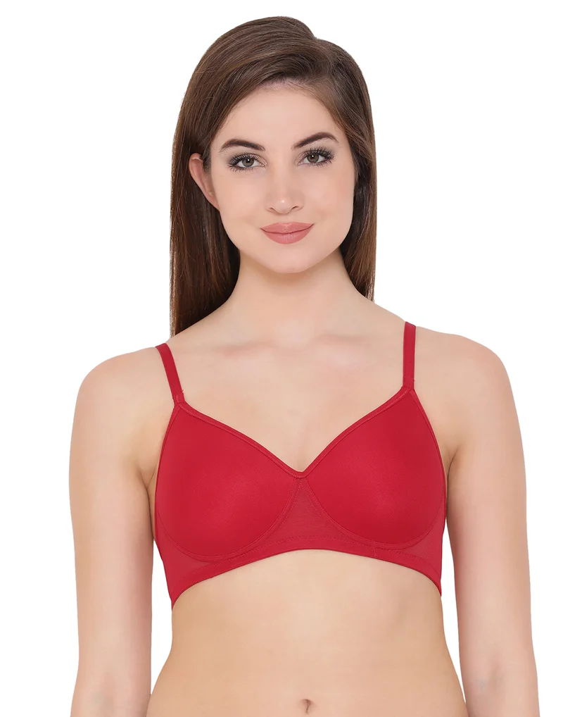 كلوفيا Clovia Padded Non-Wired T-Shirt Bra In Red