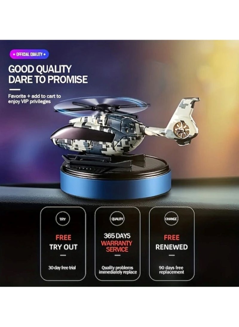 general Car Air Freshener Solar Energy Rotating Car Aromatherapy Diffuser Helicopter Interior Decoration - Image 3