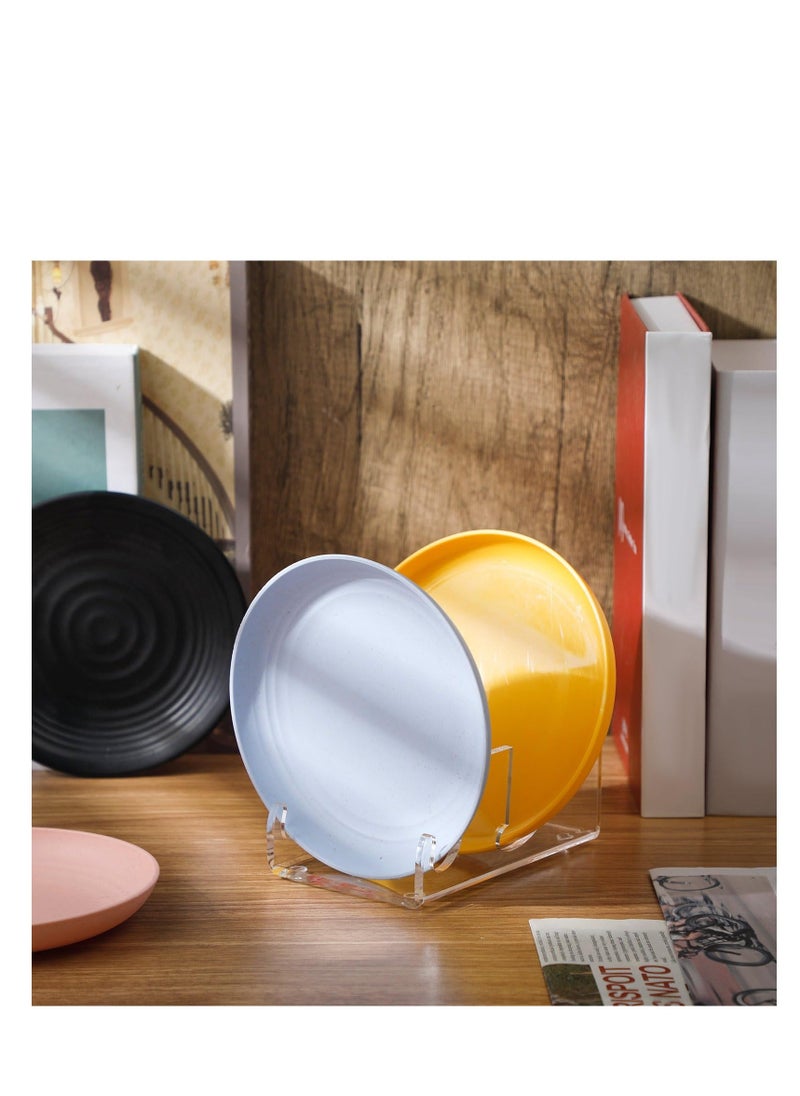 Generic - 2 Pcs Acrylic Plate Stands for Display Clear Dinnerware Display Stand China Display Stand Plate Racks for Display China Place Setting Holder for Plates Platters (5.51 x 3.62 x 3.54 inch) - Image 1