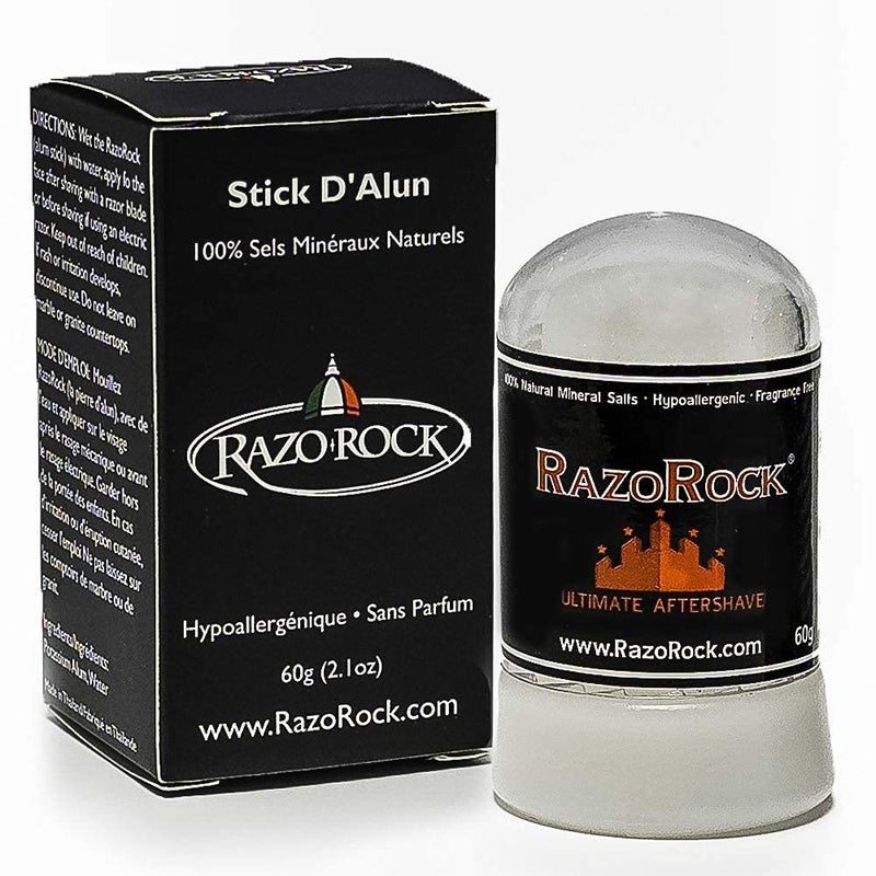 RazoRock Alum Stick  60 g  After Shave Stick  Natural Healing and Toning for Razor Cuts