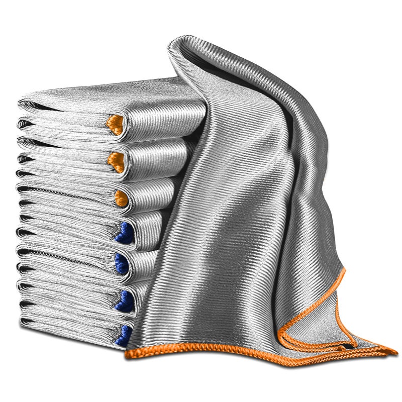 Airlab Streak Free Miracle Cleaning Cloth Easy Clean Pack of 8-12" x 16" Microfiber Dish Cloths Glass Polishing Lint Free for Kitchen Mirrors Wine Car - Image 1