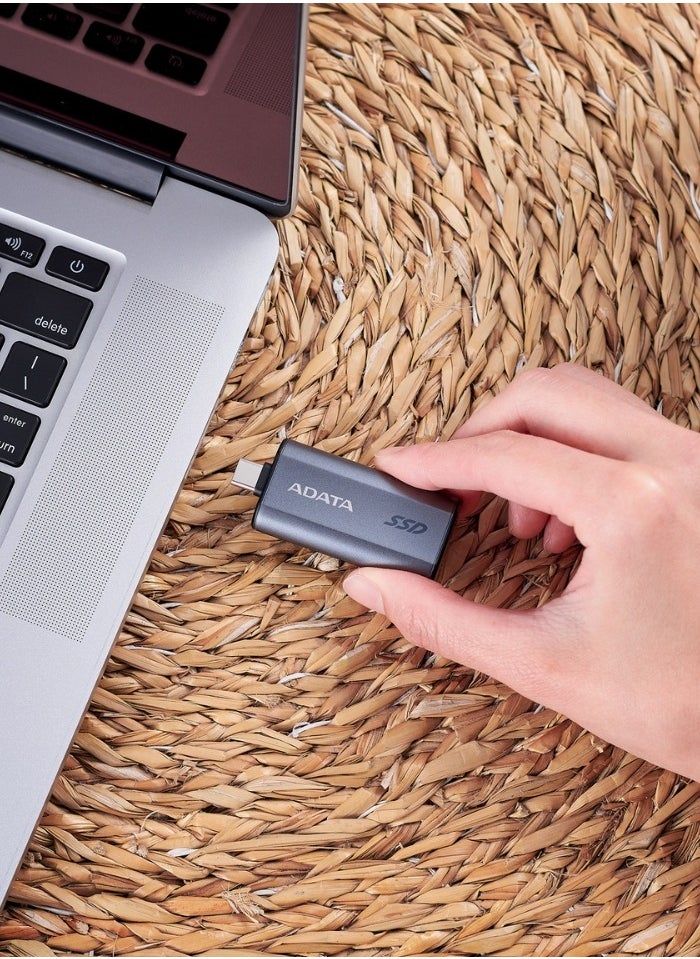 ADATA - SC750 500GB External Portable SSD USB-C 3.2 Gen 2 | High-speed Up to 1050 MB/s- | Black Titanium - Image 1