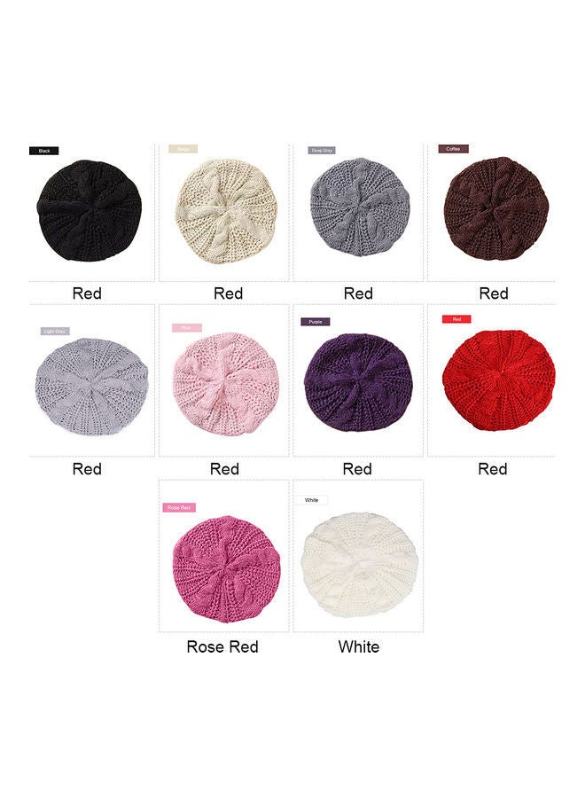 NIBEMINENT Winter Warm Women Knitted Braided Beanie Hats Wool Crochet Slouchy Beanies Lady Beret Hat Ski Cap 20.0x20.0x2.0cm  - Image 4