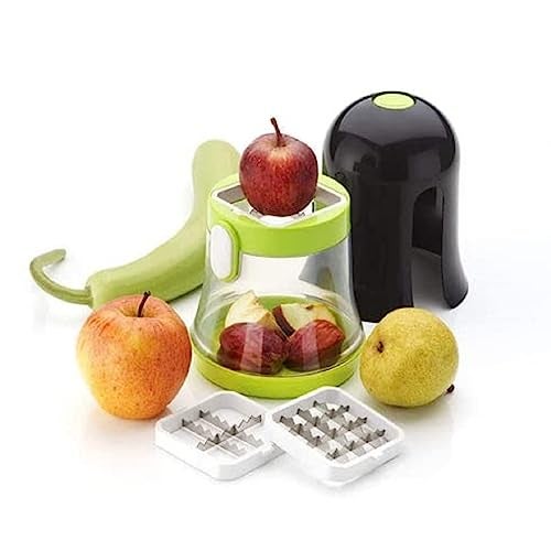 Nexellar Multifunction Manual Quick Chopper and Chipser- 7 in 1 Multifunction Vegetable Cutter Chipser Manual Quick Dicer Fruit Slicer Non-Skid Base Slicer and Cutter Grater (Multicolor). - Image 3