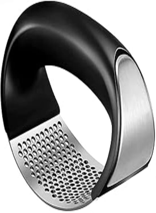 OR Garlic press rocker - stainless steel garlic mincer crusher black grip dishwasher safe,Assorted Colors