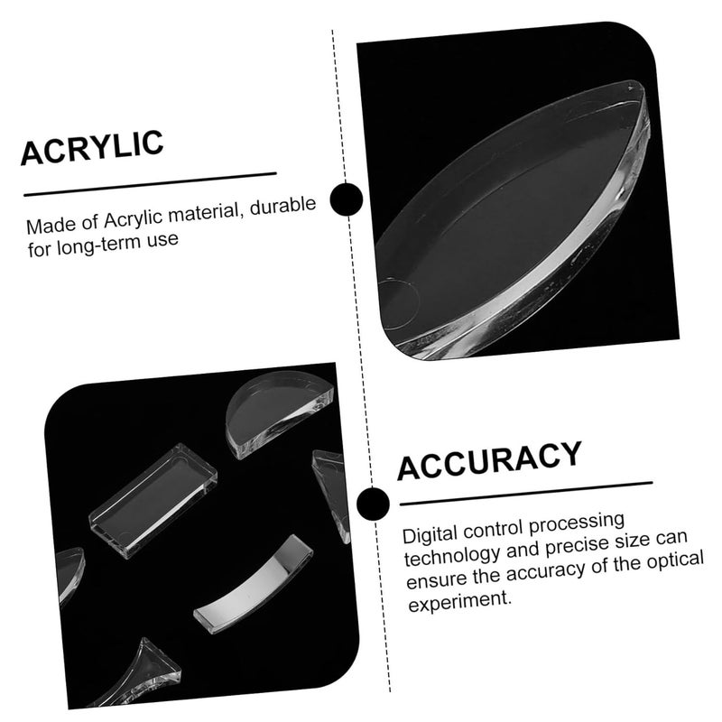 Transparent Optical Lens Physics Teaching Aids with Concave Convex Lenses and Prism for Middle School Light Refraction Experiments - Image 2