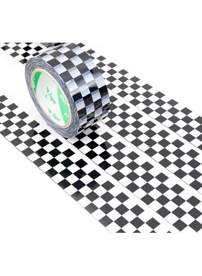 Arvakr Designer Cute Packing Tape Colorful Printing Shipping Tape Carton Decorative Tape For Sealing Boxes 2 X 110 Yd Check White - Image 1