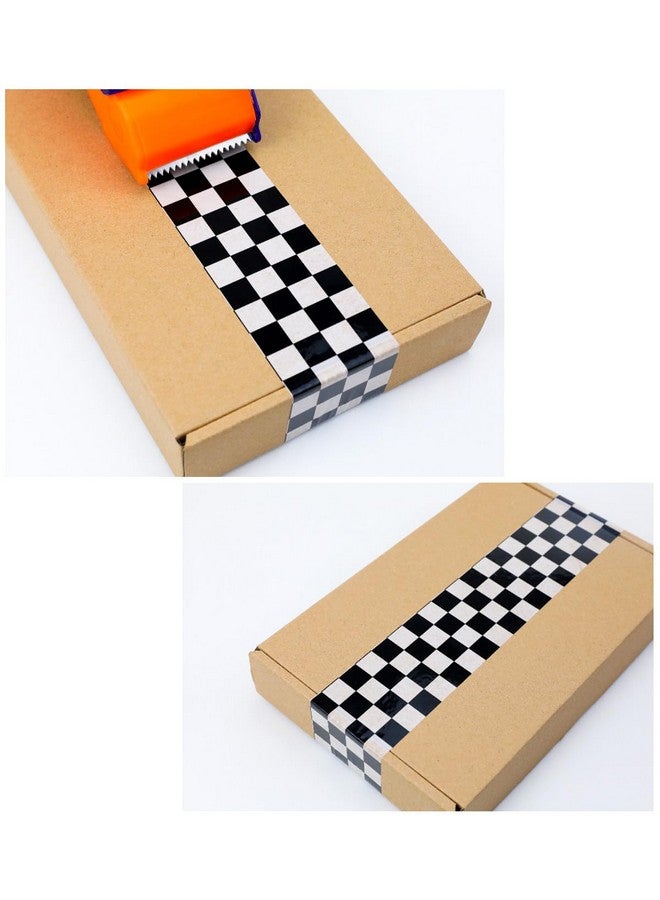 Arvakr Designer Cute Packing Tape Colorful Printing Shipping Tape Carton Decorative Tape For Sealing Boxes 2 X 110 Yd Check White - Image 3