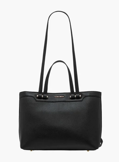 Flora Bella By Shoexpress Solid Tote Bag with Double Handle and Zip Closure