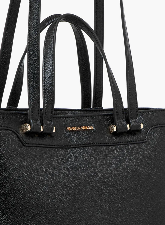 Flora Bella By Shoexpress Solid Tote Bag with Double Handle and Zip Closure