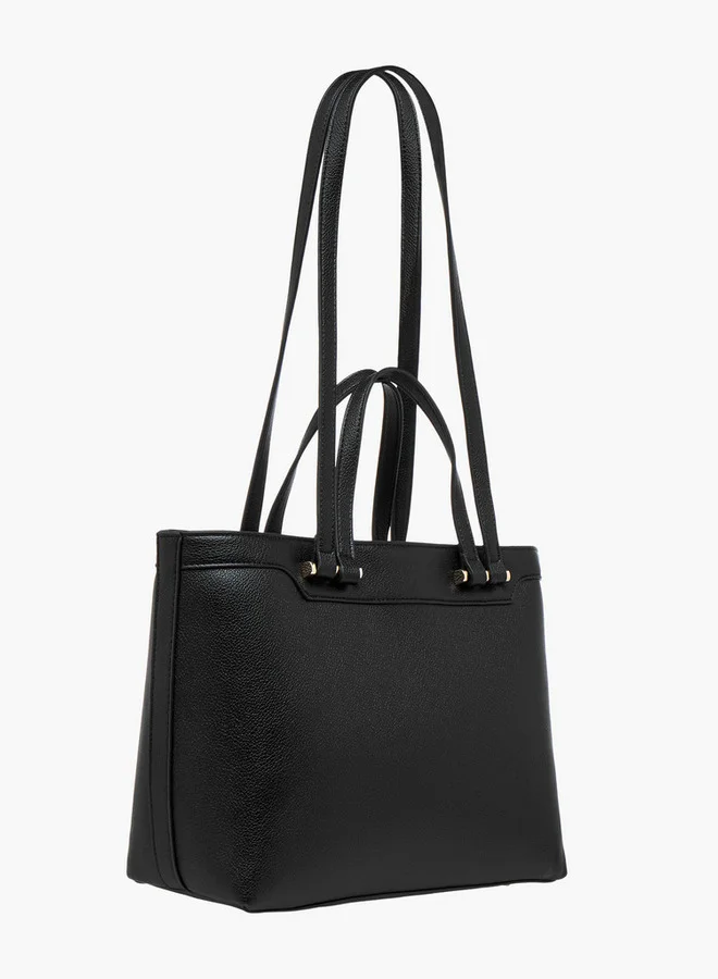 Flora Bella By Shoexpress Solid Tote Bag with Double Handle and Zip Closure
