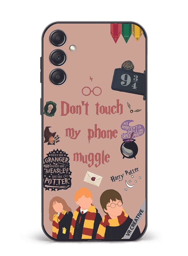 VR CREATIVE Protective Case Cover For Samsung Galaxy A14 5G/A14 Don't Touch My Phone Muggle Design Multicolour - Image 1