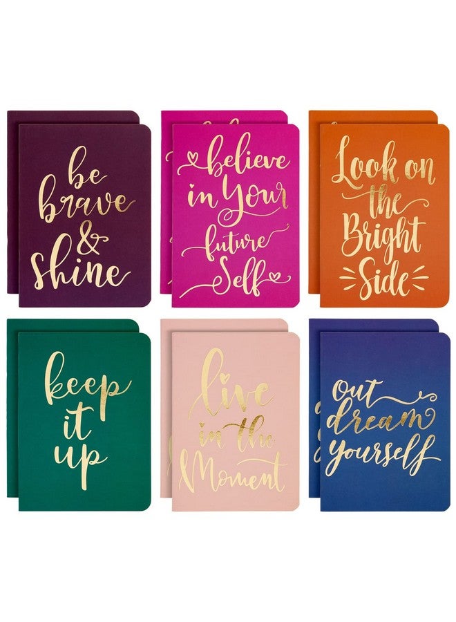 Paper Junkie 12-Pack of Inspirational Notebooks for Women, Writing, Motivation, Small Pocket Journals with 6 Gold Foil Designs, 56 Lined Pages for Diary, Doodling (4x5.6 In) - Image 1